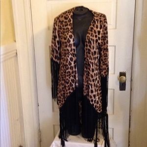 Vintage fringed kimono